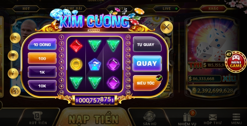 Cơ chế đặt cược đa dạng cùng 3 tính năng quay của trò chơi
